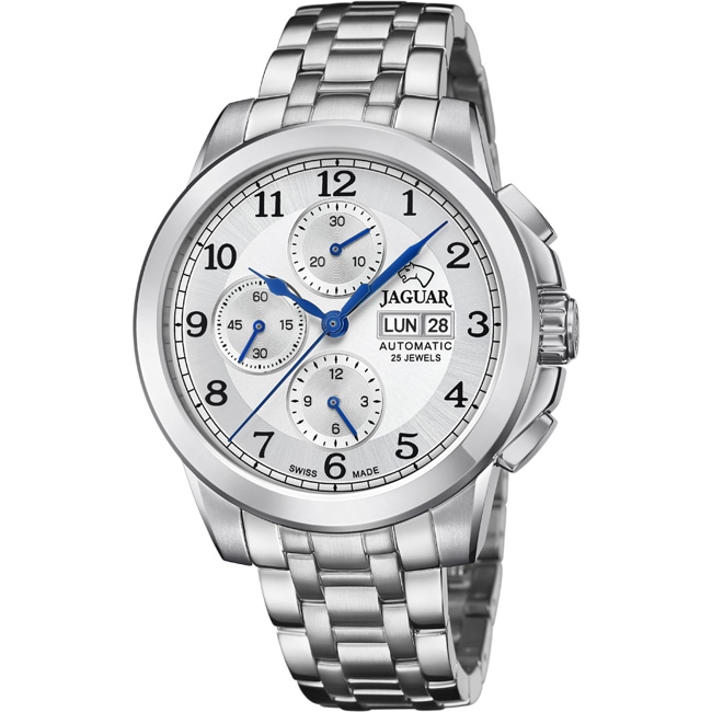Jaguar Automatic Chronograph Day Date Silver 45mm - J978/1