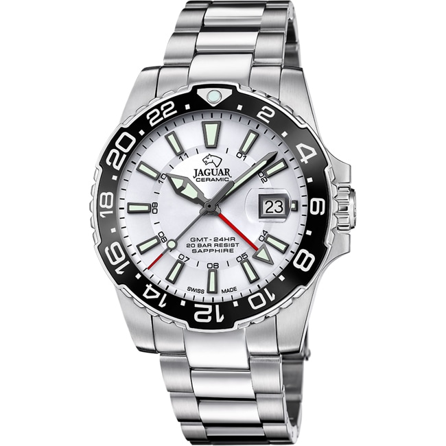 Jaguar Ceramic GMT Executive Date Silvery / White - J1011/1
