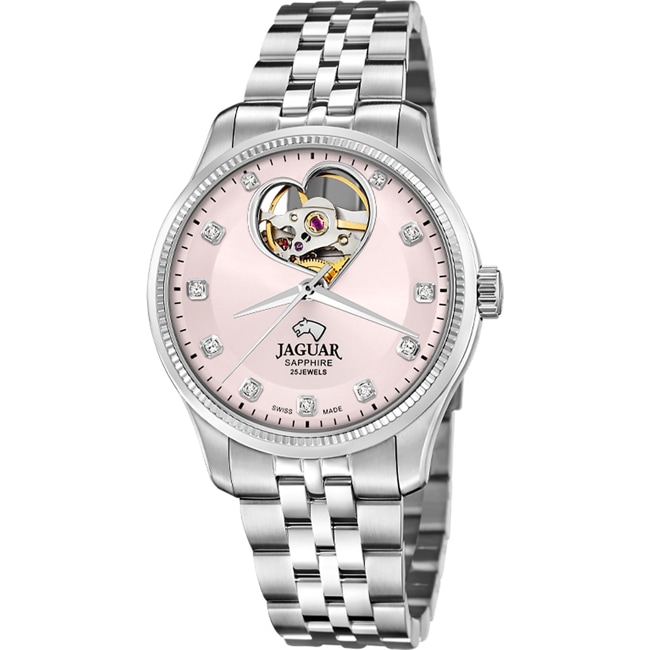 Jaguar Cœur Automatique Argenté / Rose - J994/5