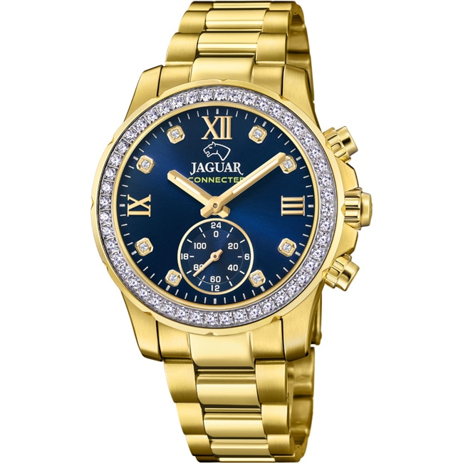 Jaguar Connected Lady Goldig / Blau 37mm - J983/3