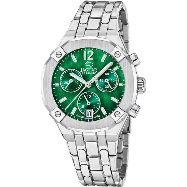 Jaguar Diplomatic Chronographe Lady Argenté / Vert - J1053/4