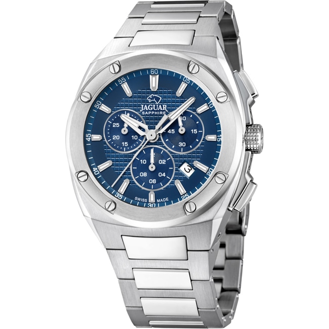 Jaguar Executive Chronograph Date Silver / Blue 45mm - J805/B