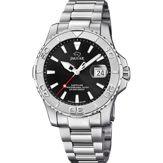 Jaguar Executive Professional Diver Argenté / Noir 40mm  - J969/4
