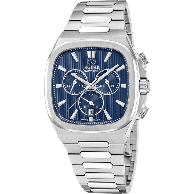 Jaguar Rondcarre Chronograph Silbrig / Blau - J1048/2