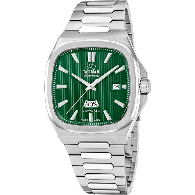 Jaguar Rondcarre Day Date Silvery / Green - J1049/3