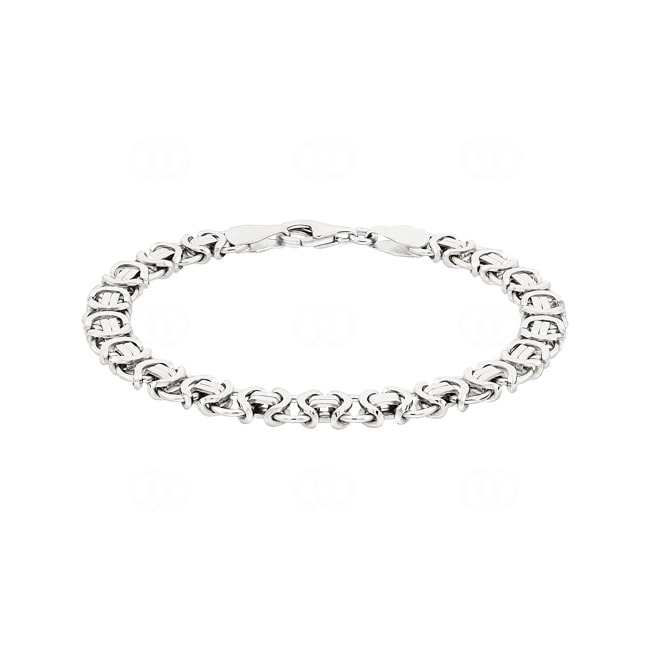 Flat Byzantine Bracelet 925 Silver 7.2mm - AR-925-049