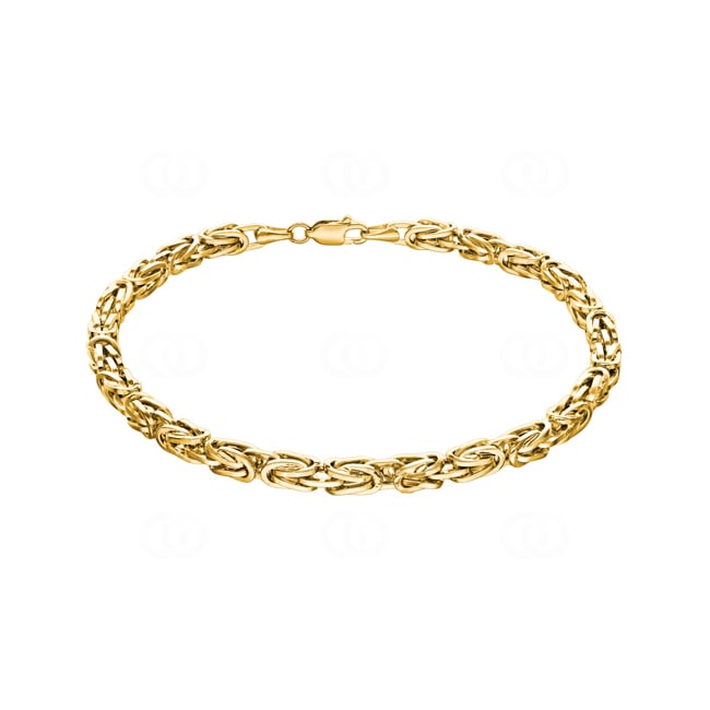 Classic Byzantine Bracelet Semi Solid 750/18 K Yellow Gold 4.2mm - AR-2928-GG
