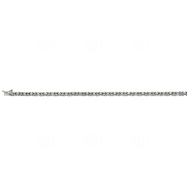 Bracelet chaîne royale classique or gris 750/18 ct massif 3.5mm - 19cm - BKO200319