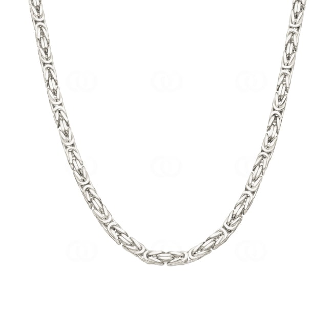 Classic Byzantine Chain Solid 750/18 K White Gold 4.0mm - CKO2004