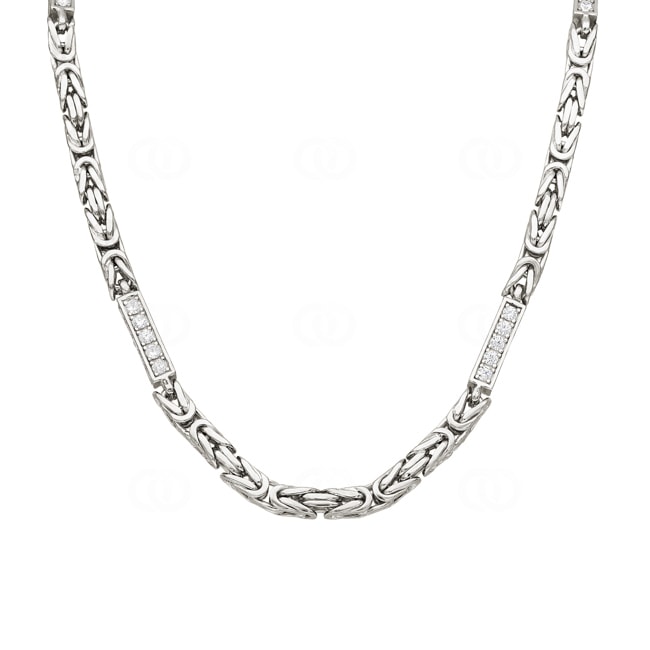 Modern Byzantine Chain 925 Silver with Cubic Zirconia 6.0mm - KE-925-30329