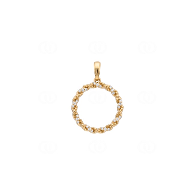 Kordelanhänger 750/18 K Gelbgold mit Diamanten 0.11 ct - AN-73823-GG