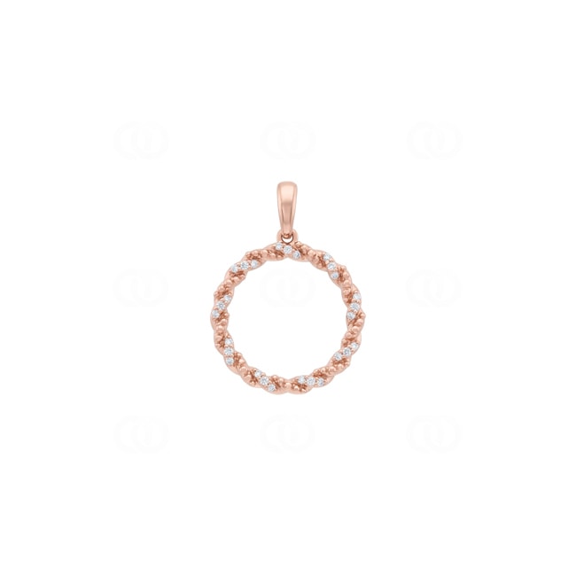 Kordelanhänger 750/18 K Roségold mit Diamanten 0.11 ct - AN-73823-RG