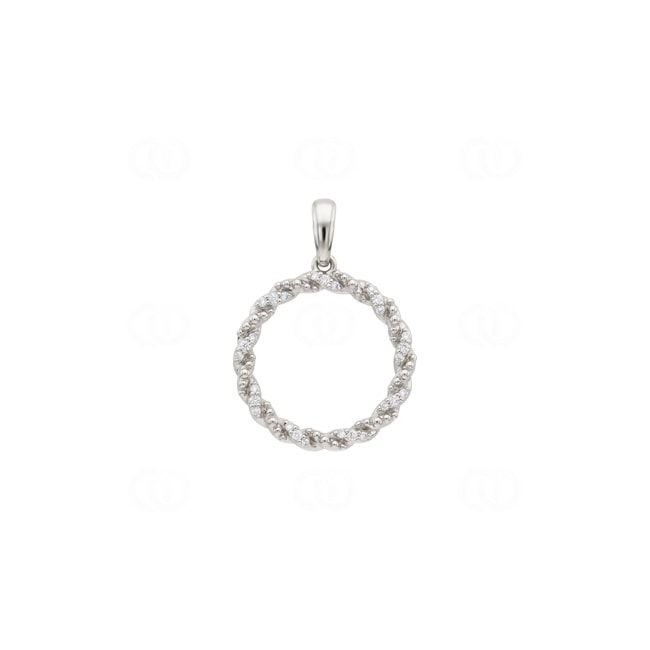 Kordelanhänger 750/18 K Weissgold mit Diamanten 0.11 ct - AN-73823-WG
