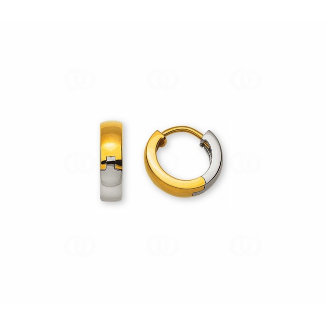 Hoop Earrings 750/18 K Two-tone Gold Ø 12.5mm - OGO4044