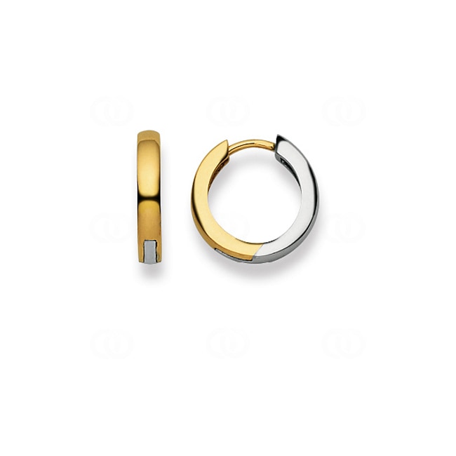 Créoles or bicolore 750/18 ct Ø 14mm - 1564.03343/1400