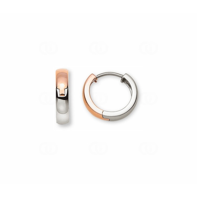 Hoop Earrings 750/18 K Two-tone Gold Ø 15mm - OGO5045