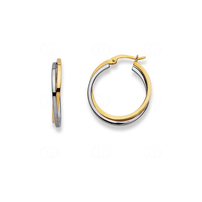 Créoles or bicolore 750/18 ct Ø 23mm - 1564.04086/2300