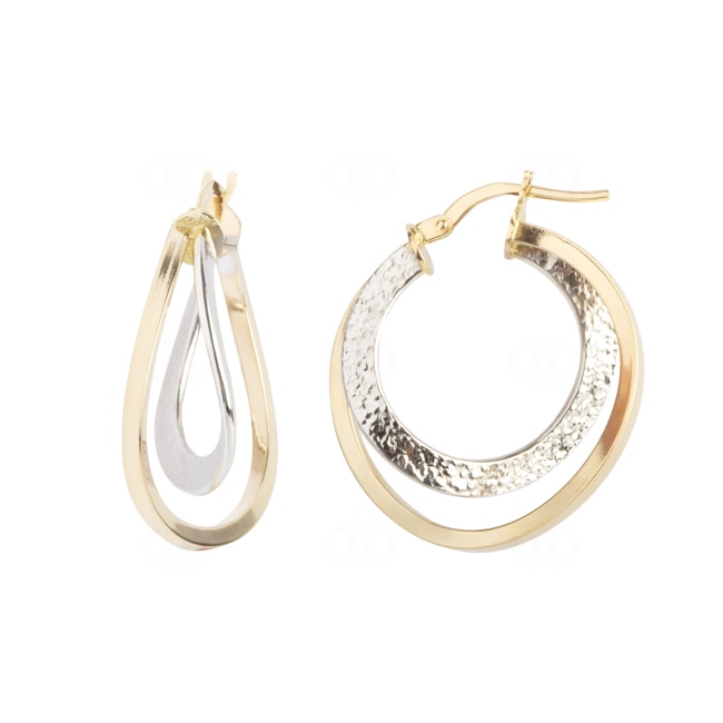 Créoles or bicolore 750/18 ct fantaisie - 3553.1G