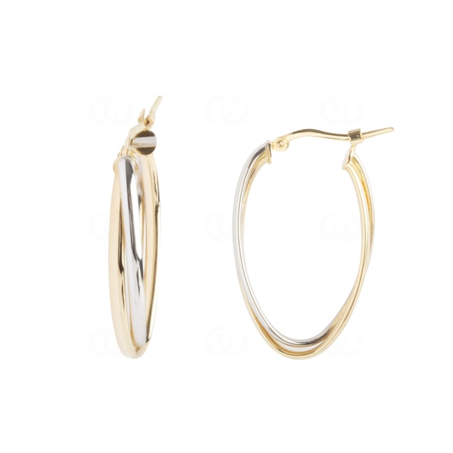 Kreolen 750/18 K Gelb-/Weissgold oval 15 x 28mm - 3586G