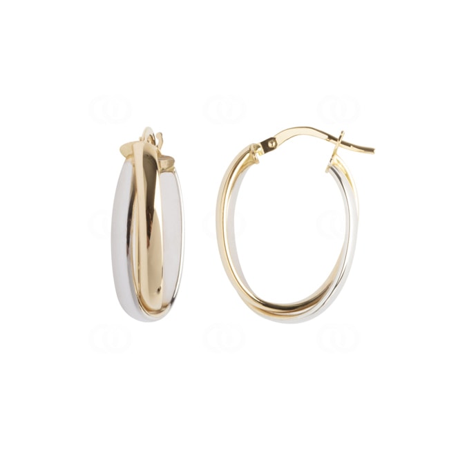 Kreolen 750/18 K Gelb-/Weissgold oval 16 x 23mm - 3595G