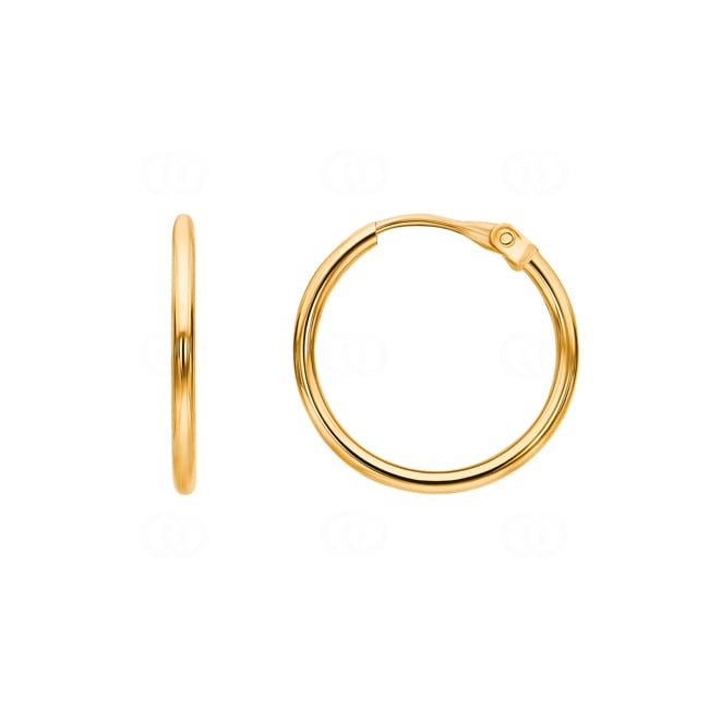 Hoop Earrings 750/18 K Yellow Gold 1.2mm Ø 14mm Hoop Earrings 750/18 K Yellow Gold 1.2mm Ø 14mm - 3030.6