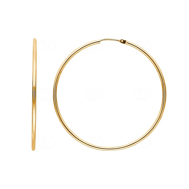 Créoles or jaune 750/18 ct 1.6mm Ø 40mm - 3151