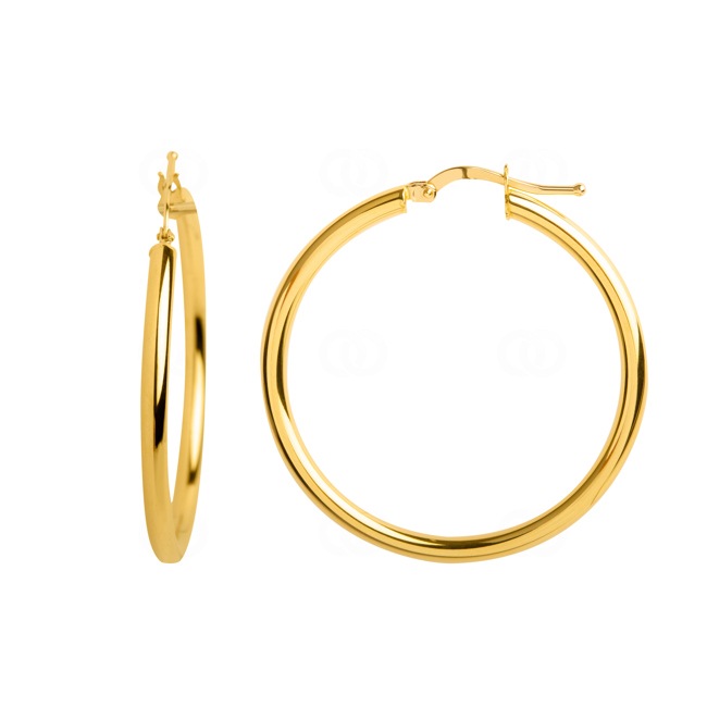 Hoop Earrings 750/18 K Yellow Gold 2.5mm Ø 30mm - 2679.7