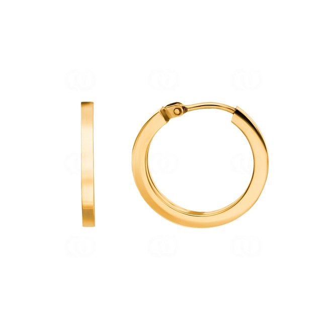 Hoop Earrings 750/18 K Yellow Gold 2 x 2mm Ø 18mm - 2693.4