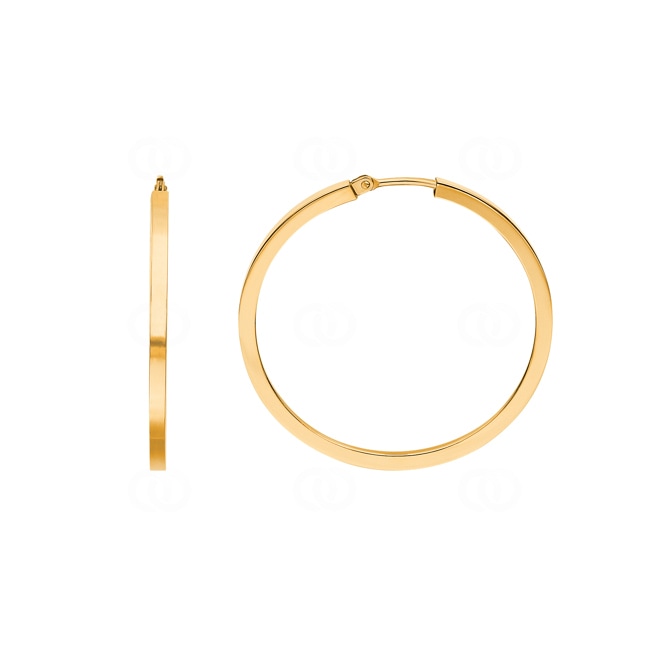 Hoop Earrings 750/18 K Yellow Gold 2 x 2mm Ø 22mm - 2693.5