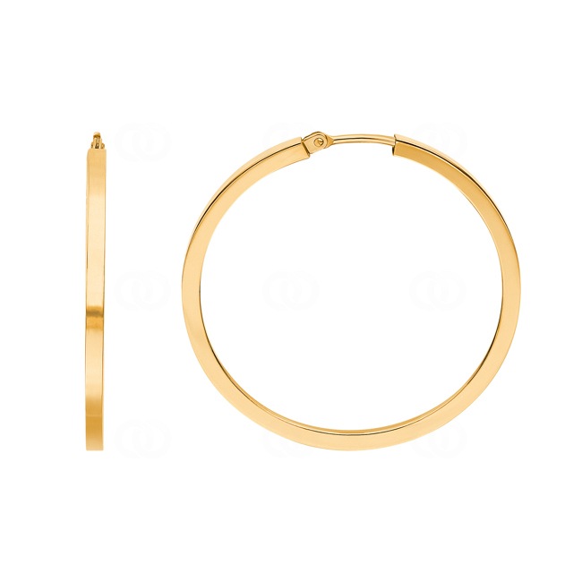 Hoop Earrings 750/18 K Yellow Gold 2 x 2mm Ø 30mm - 2693.7
