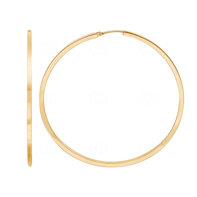 Hoop Earrings 750/18 K Yellow Gold 2 x 2mm Ø 55mm - 2693.2