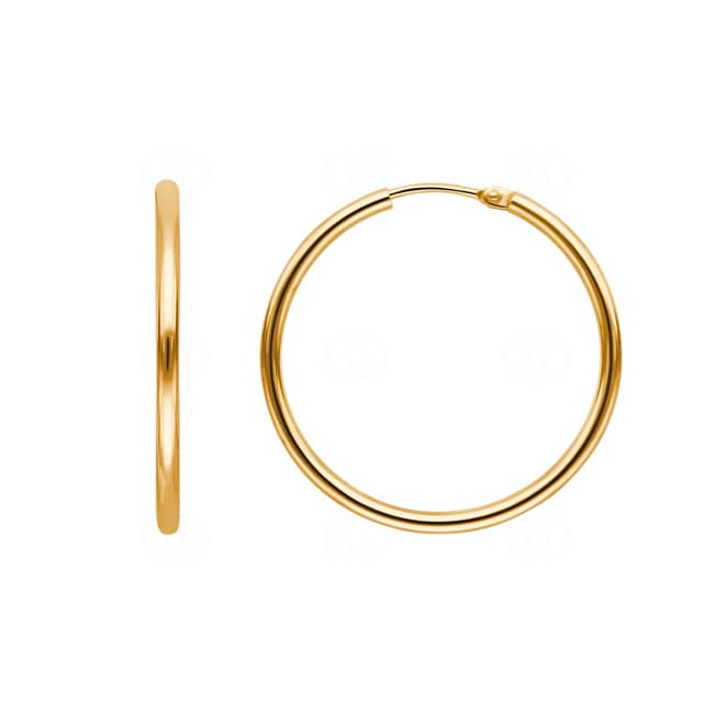Hoop Earrings 750/18 K Yellow Gold 2mm Ø 30mm - 3130