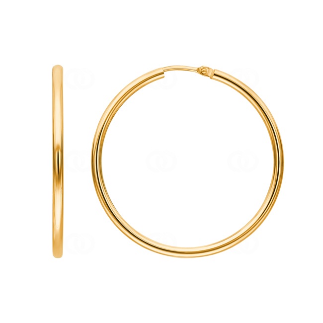 Hoop Earrings 750/18 K Yellow Gold 2mm Ø 35mm - 3145