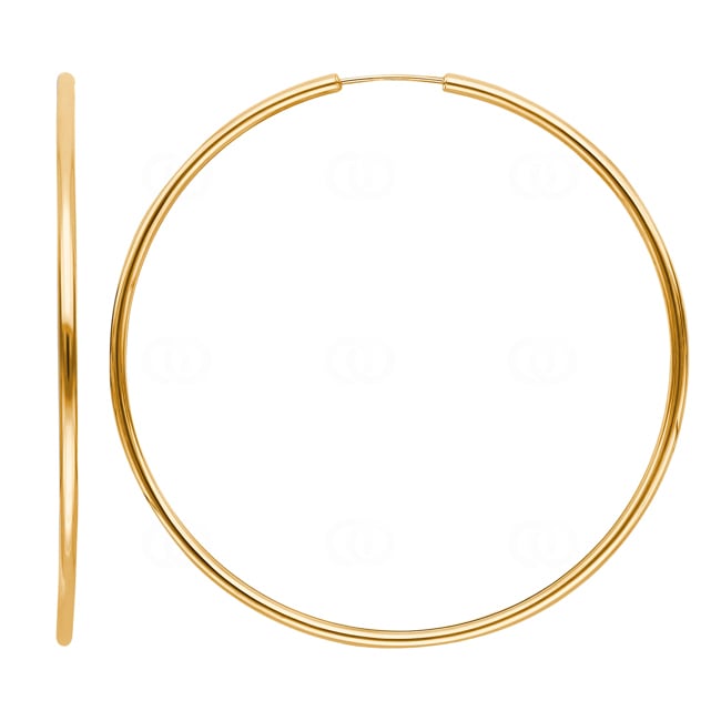 Hoop Earrings 750/18 K Yellow Gold 2mm Ø 55mm - 3147