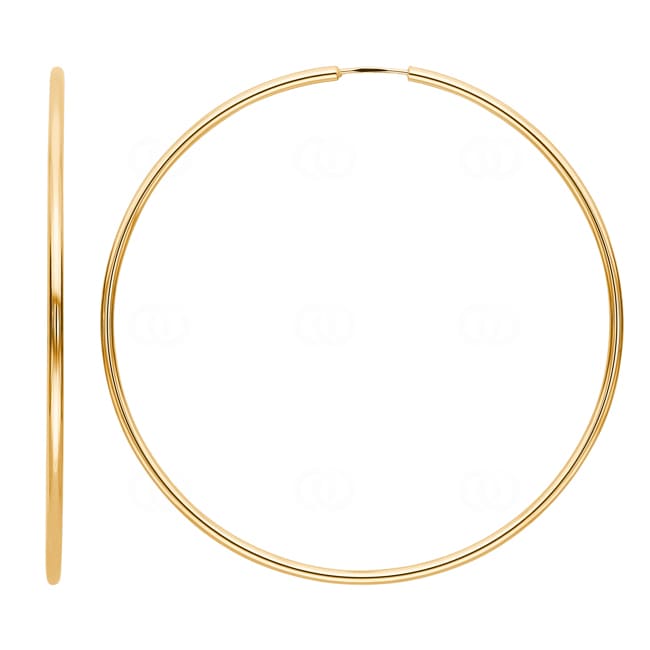 Hoop Earrings 750/18 K Yellow Gold 2mm Ø 65mm - 3146