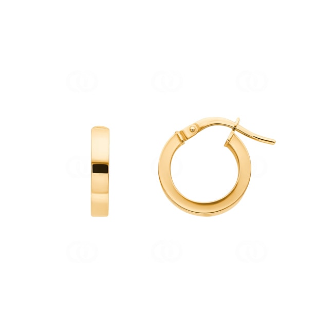 Hoop Earrings 750/18 K Yellow Gold 3 x 1.5mm Ø 10mm - 2660.1