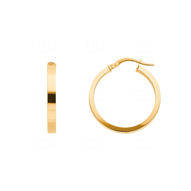 Hoop Earrings 750/18 K Yellow Gold 3 x 1.5mm Ø 20mm - 2660.3