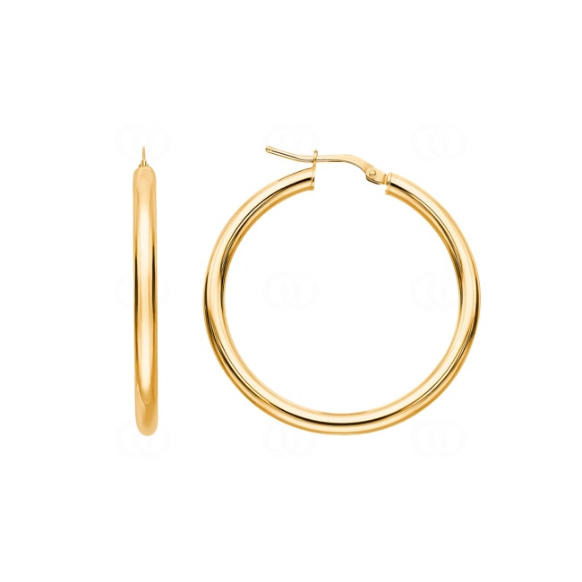 Hoop Earrings 750/18 K Yellow Gold 3mm Ø 30mm - 2504