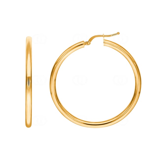 Hoop Earrings 750/18 K Yellow Gold 3mm Ø 35mm - 2581