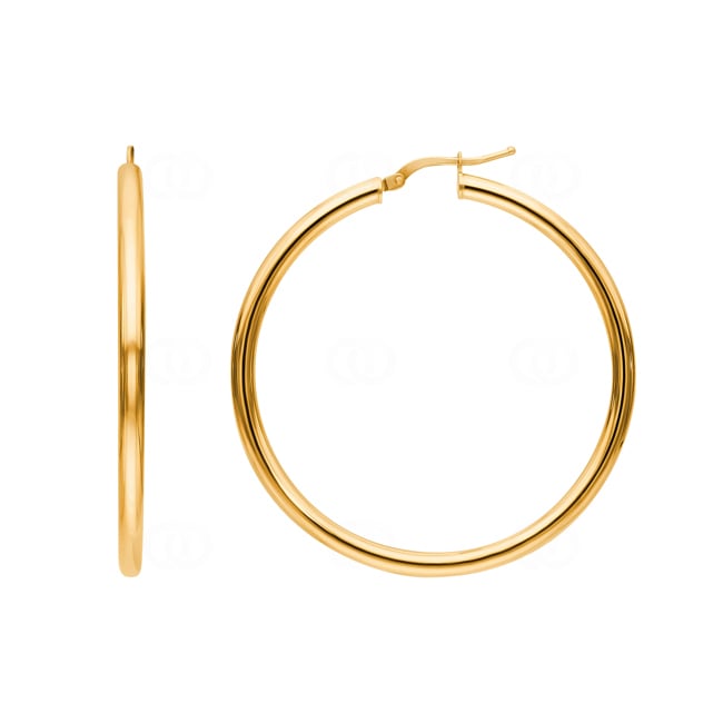 Hoop Earrings 750/18 K Yellow Gold 3mm Ø 40mm - 2582