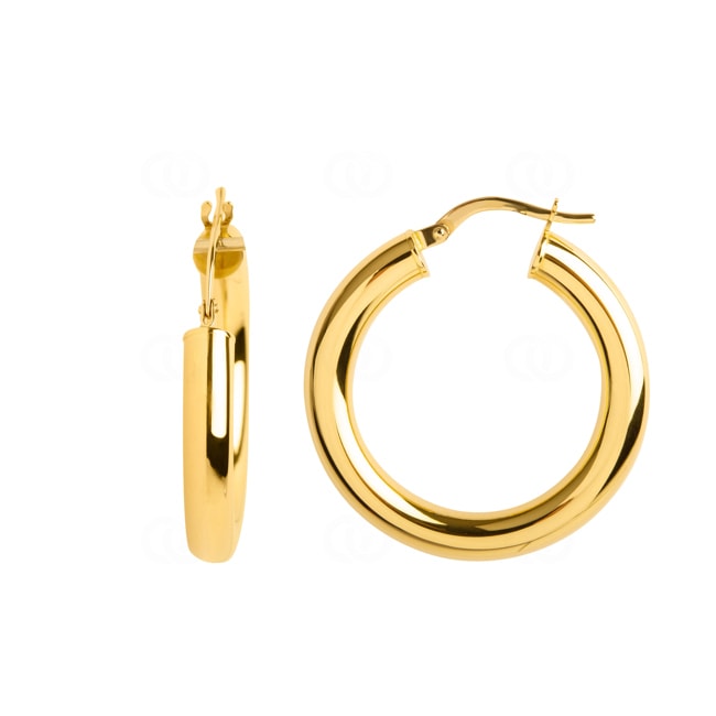 Hoop Earrings 750/18 K Yellow Gold 4mm Ø 20mm - 2507