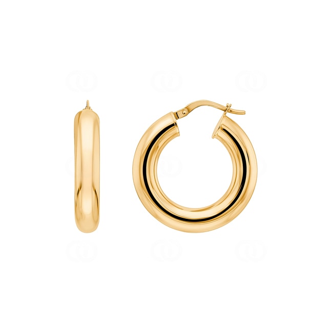 Hoop Earrings 750/18 K Yellow Gold 5mm Ø 15mm - 2511