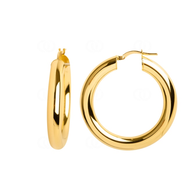 Hoop Earrings 750/18 K Yellow Gold 5mm Ø 25mm - 2513