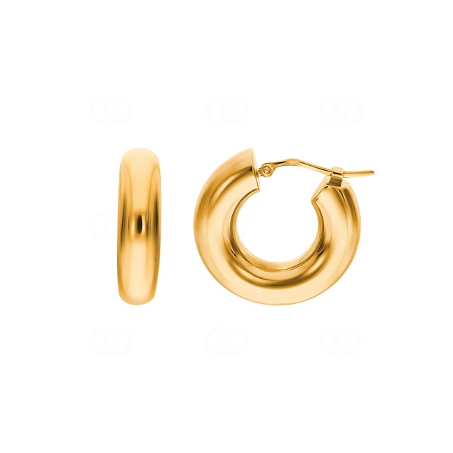 Hoop Earrings 750/18 K Yellow Gold 6.0mm Ø 12mm - 9052.12