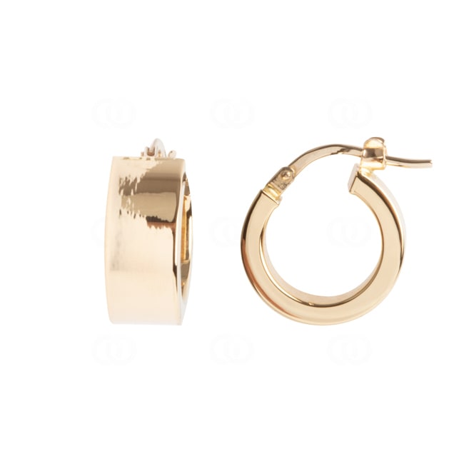 Hoop Earrings 750/18 K Yellow Gold 6 x 2mm Ø 15mm - 2675.4