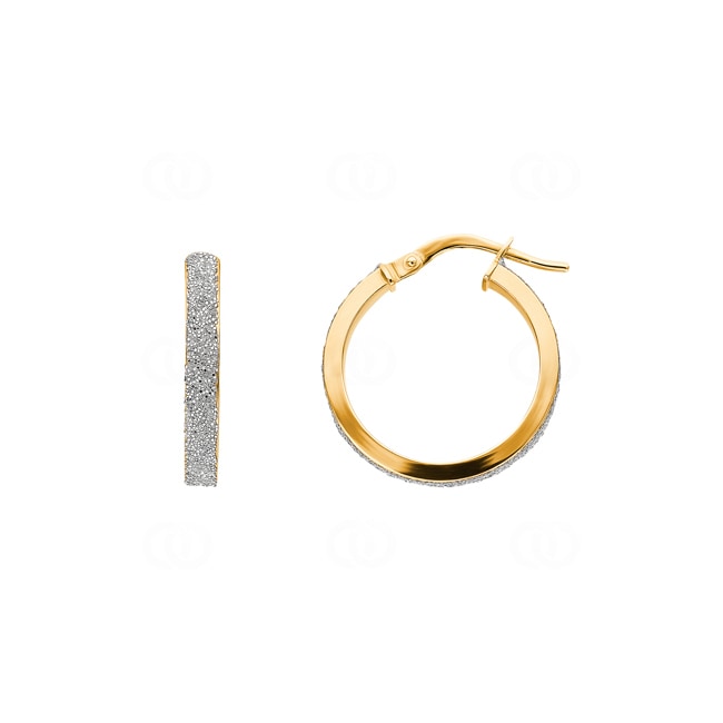 Kreolen 750/18 K Gelbgold diamantiert 3 x 1.5mm Ø 15mm - 3687G