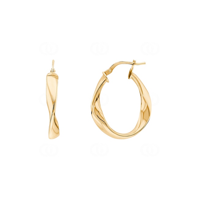 Créoles or jaune 750/18 ct fantaisie 20 x 23mm - 2685.1