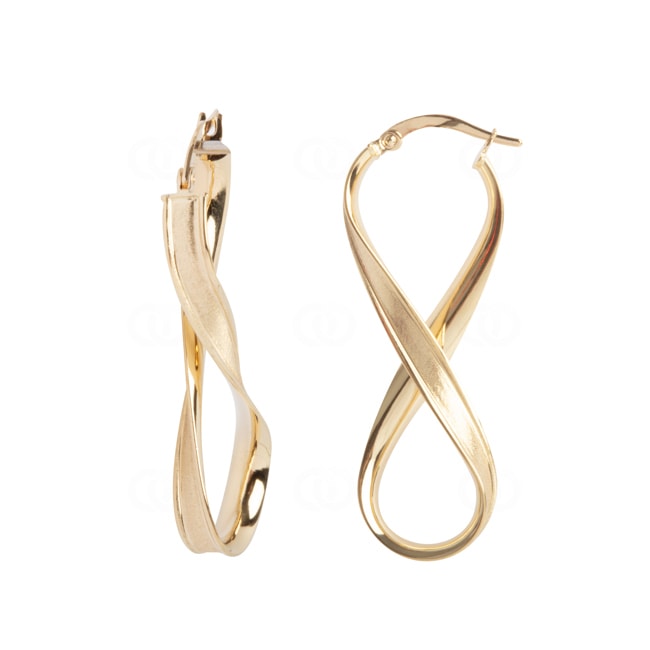 Créoles or jaune 750/18 ct fantaisie sablé - 3446