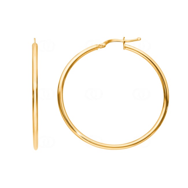 Hoop Earrings 750/18 K Yellow Gold 2mm Ø 35mm - 2535.7