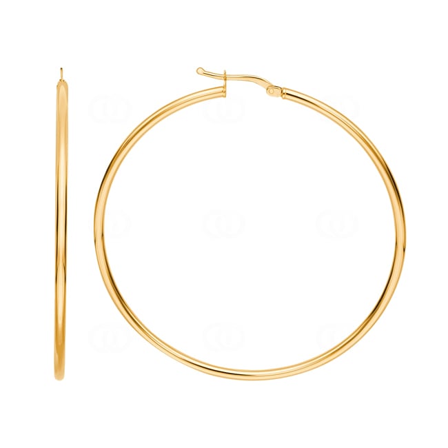 Hoop Earrings 750/18 K Yellow Gold 2mm Ø 50mm - 2535.10